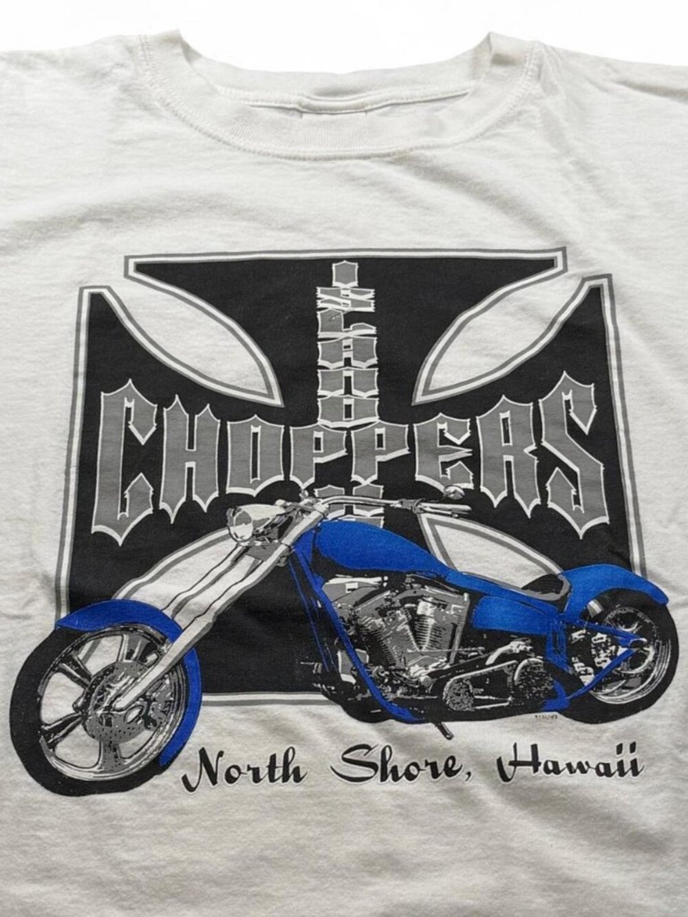 Vintage Y2K Island Choppers North Shore Hawaii Biker Tee L